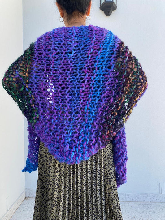 Purple net shawl