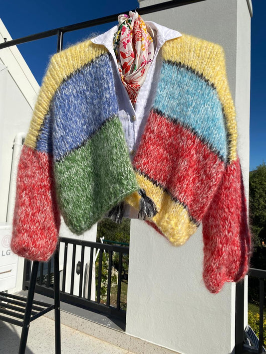 Chunky multi-colour cardigan