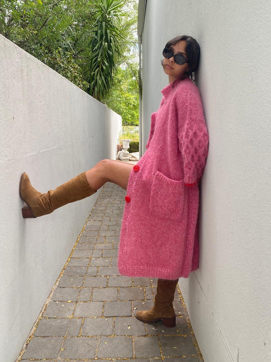 Pink mohair coat