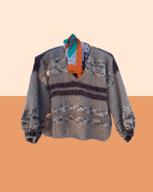 Beige with brown stripe jersey - TWELVE YARNS