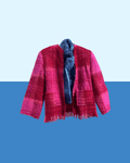 Pink and red mohair blanket jacket - TWELVE YARNS