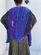 Purple net shawl - TWELVE YARNS