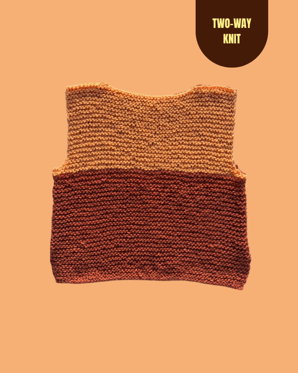 Peach and brown vest - TWELVE YARNS