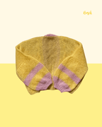 Yellow and pink cable cardigan - TWELVE YARNS