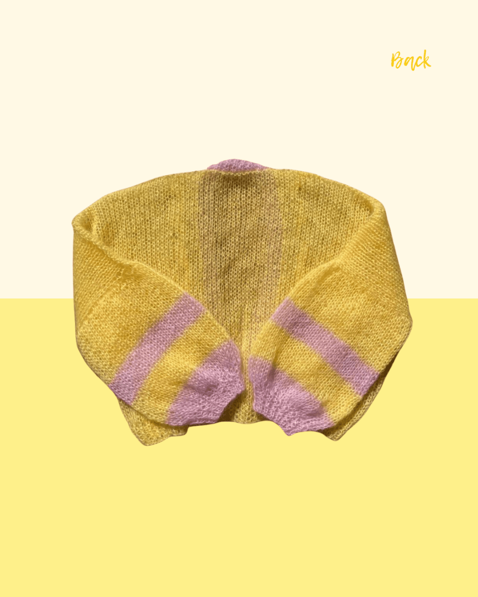 Yellow and pink cable cardigan - TWELVE YARNS