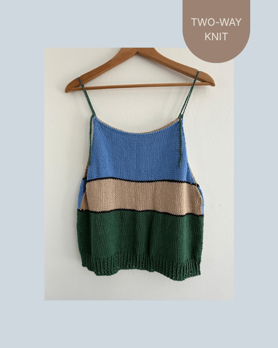 Beige, blue and green camisole - TWELVE YARNS