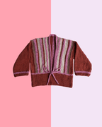 Brown, pink and beige cardigan - TWELVE YARNS