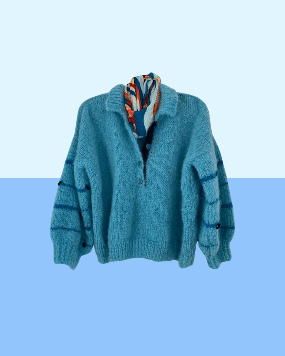Electric blue button top - TWELVE YARNS