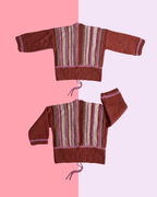 Brown, pink and beige cardigan - TWELVE YARNS