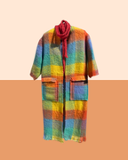 Orange and yellow mohair blanket coat - TWELVE YARNS