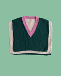 Forest green and pink vest - TWELVE YARNS
