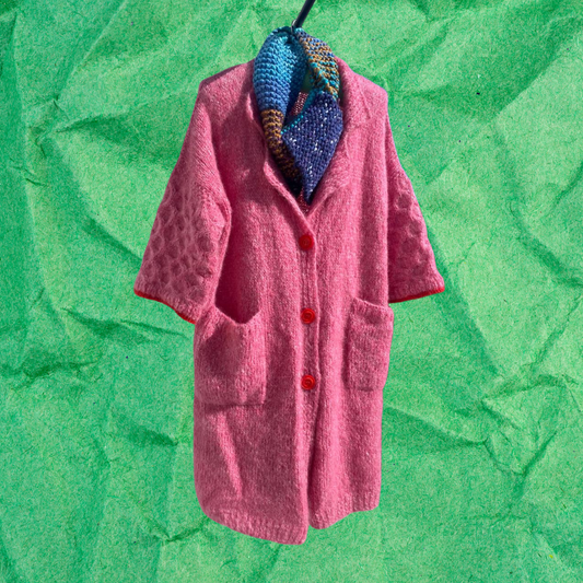 Pink mohair coat