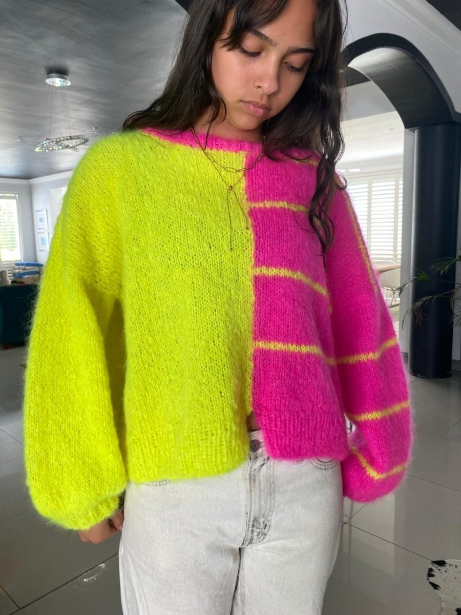 Neon pink and yellow jersey - TWELVE YARNS