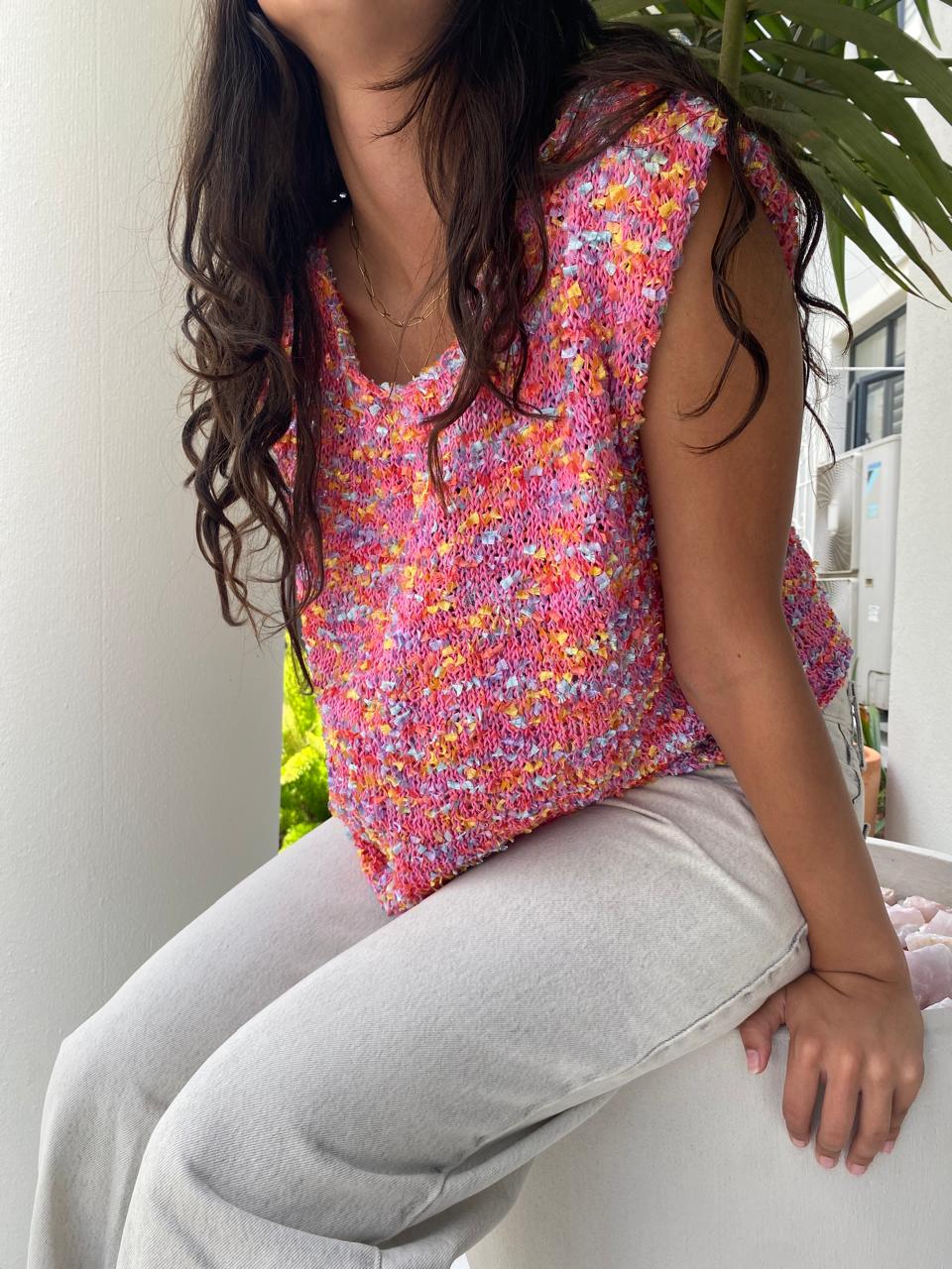 Pink confetti top - TWELVE YARNS