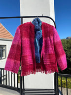Pink and red mohair blanket jacket - TWELVE YARNS