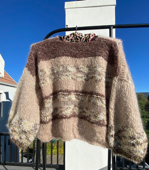 Beige with brown stripe jersey - TWELVE YARNS