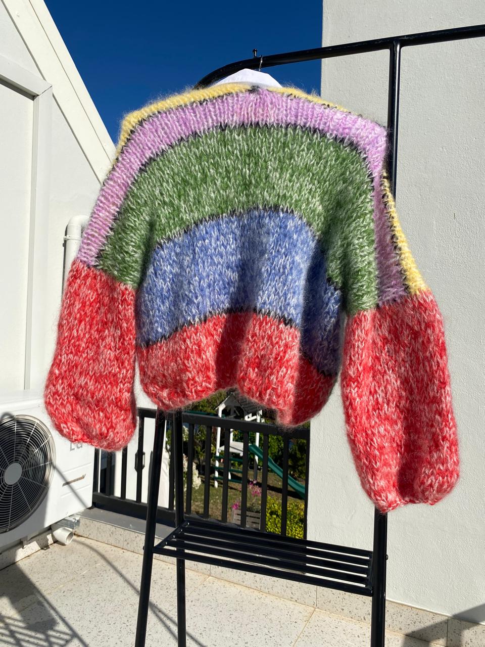 Chunky multi-colour cardigan - TWELVE YARNS