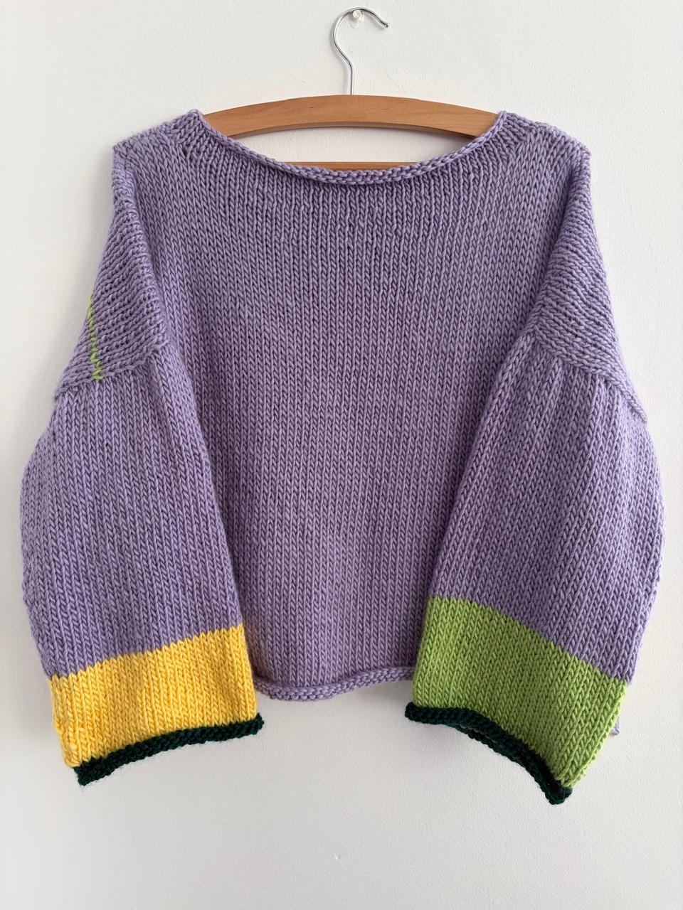 Lilac colour-blocking jersey - TWELVE YARNS
