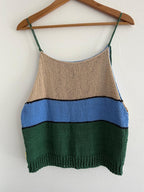 Beige, blue and green camisole - TWELVE YARNS