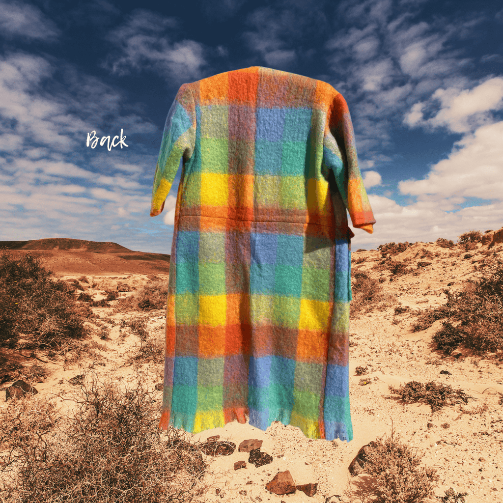 Orange and yellow mohair blanket coat - TWELVE YARNS