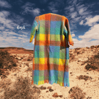 Orange and yellow mohair blanket coat - TWELVE YARNS