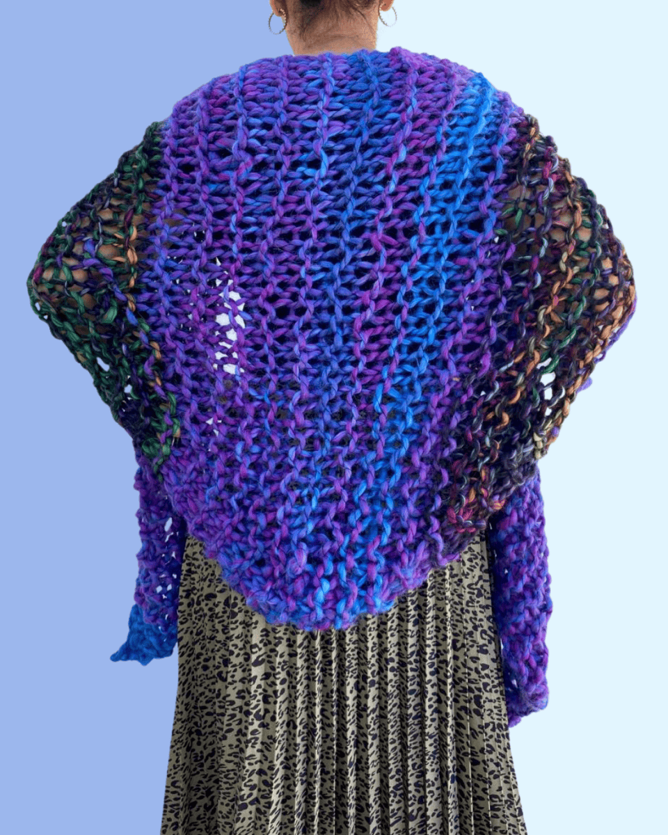 Purple net shawl - TWELVE YARNS